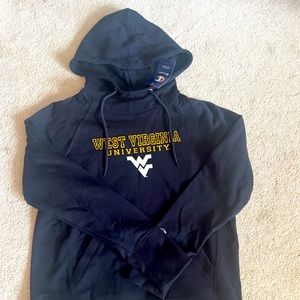 WVU Champion hoodie sweatshirt.